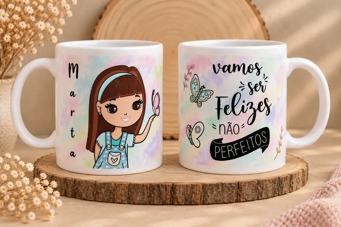 Caneca — Menina Nome Pastel